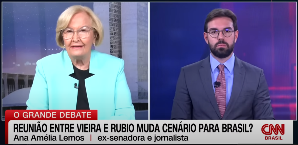 Ana Amélia Lemos participa do preograma "O Grande Debate" na CNN Brasil