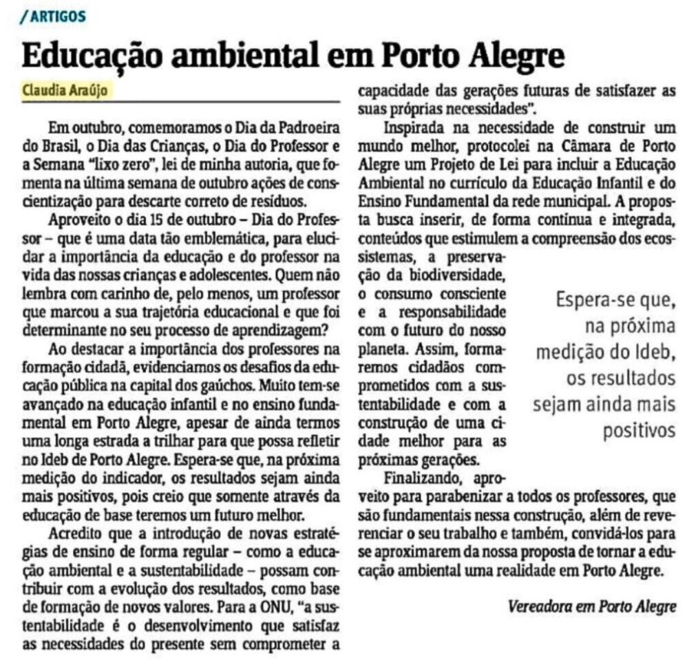 Educação ambiental em Porto Alegre